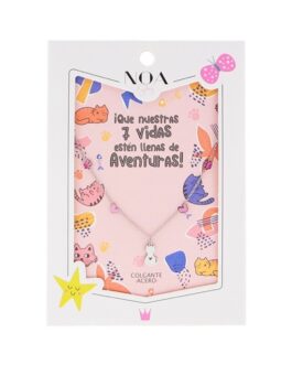 Colgante acero plateado gatos