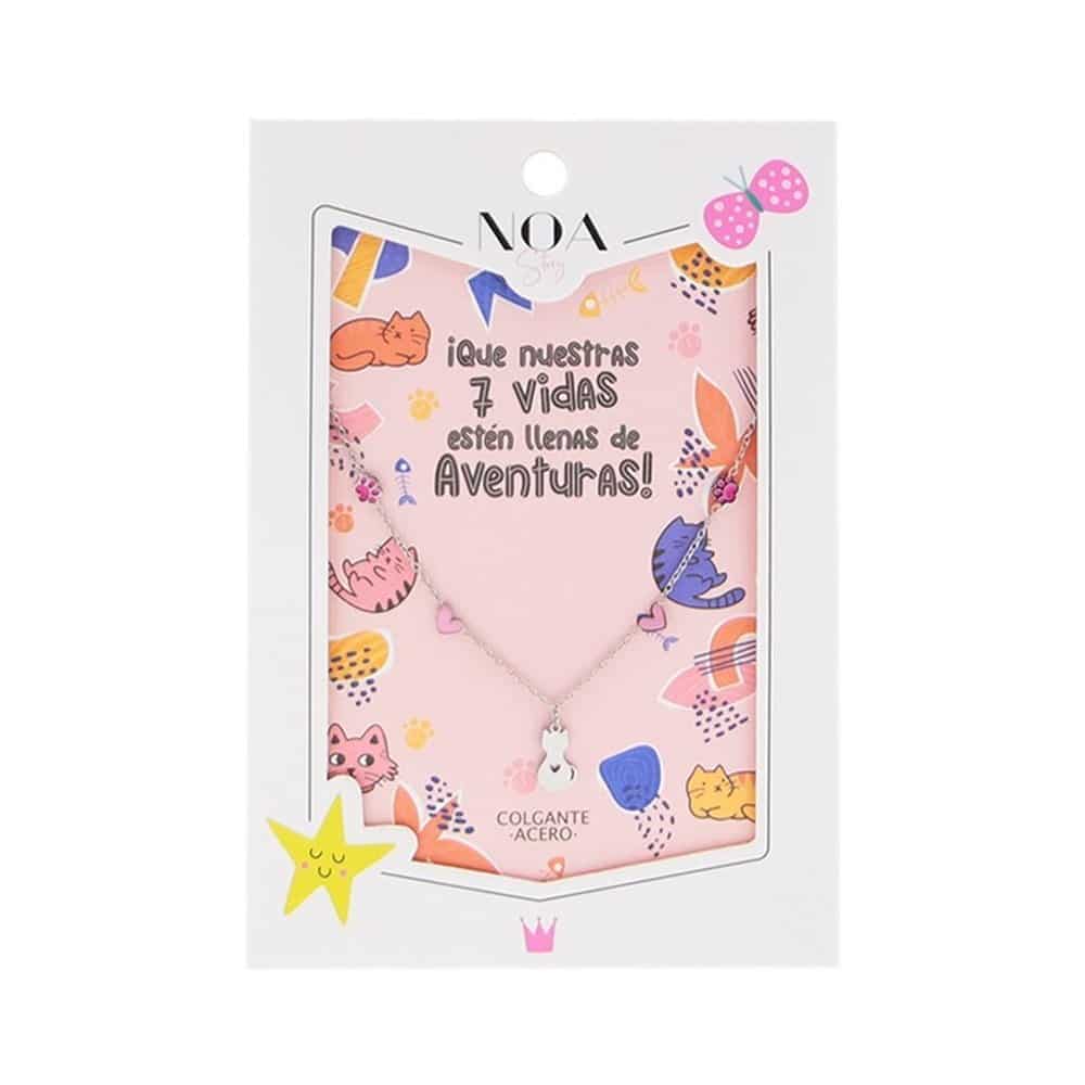 Colgante acero plateado gatos