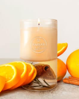 Vela cera y gelatina naranja y canela