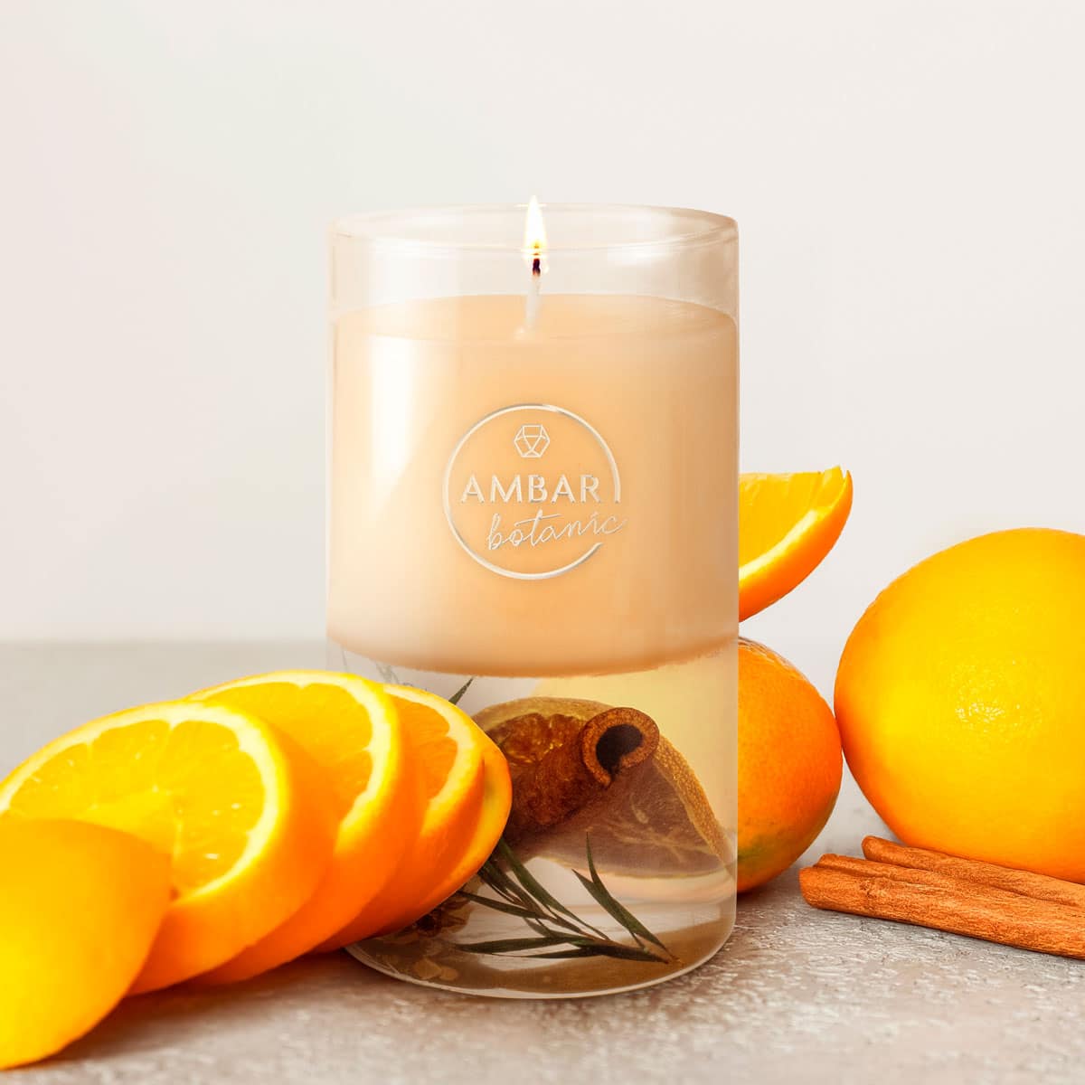 Vela cera y gelatina naranja y canela