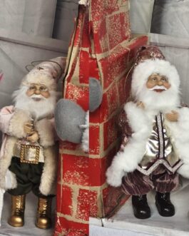 Figuras decorativas rosas Papa noel