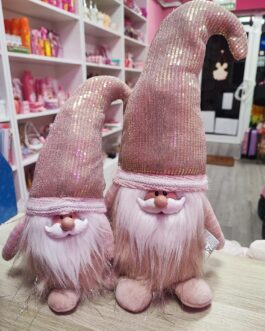 Gnomos navideños rosas tope de puerta