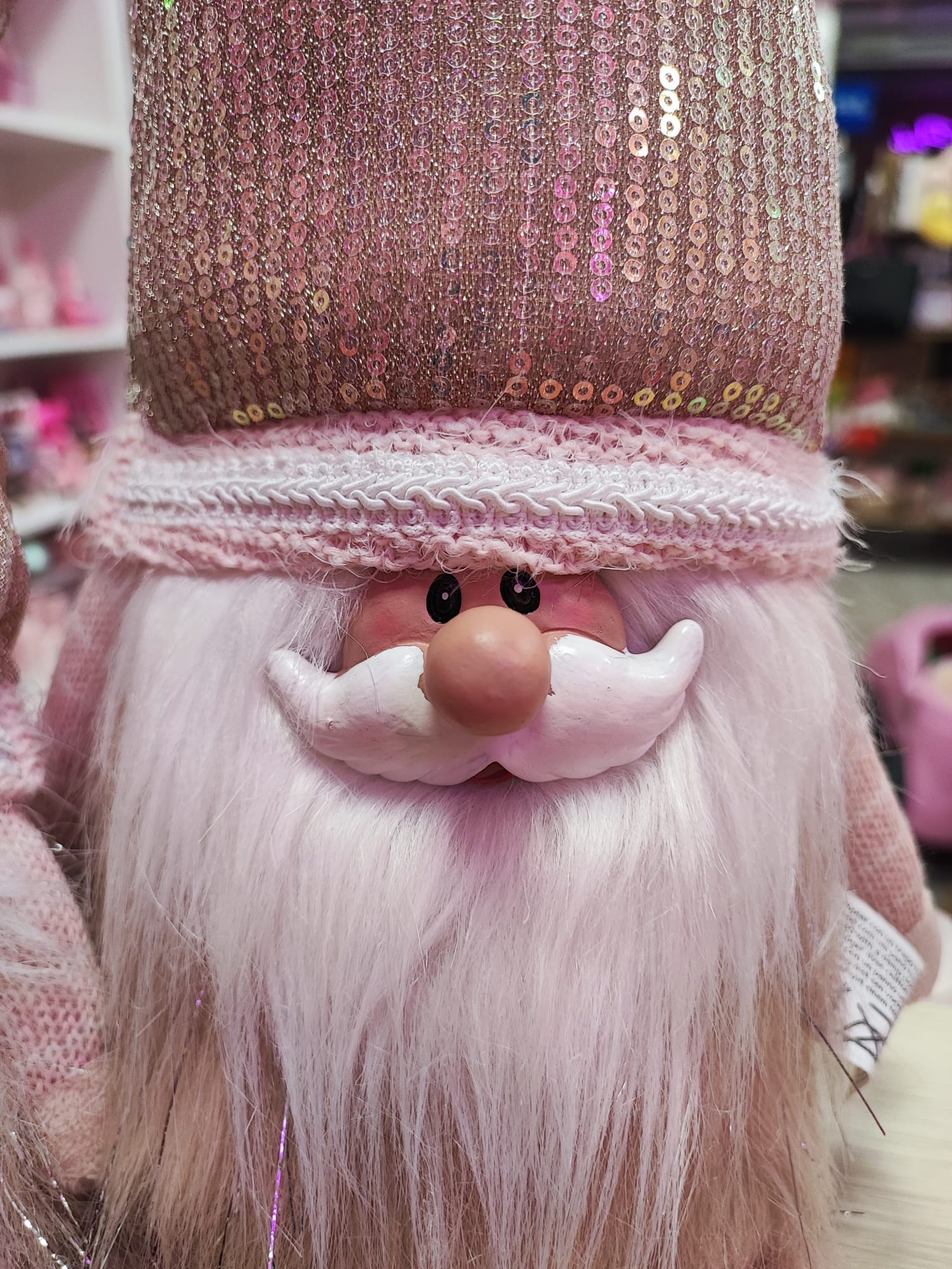 Gnomos navideños rosas tope de puerta - Imagen 2