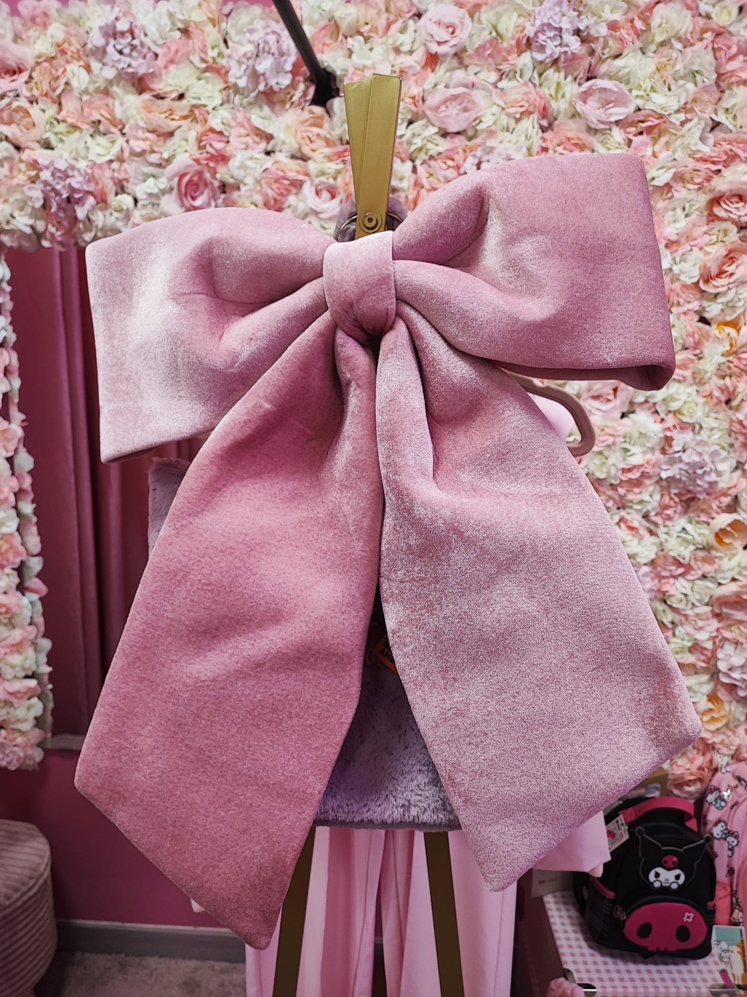 Lazo decorativo terciopelo rosa - Imagen 4