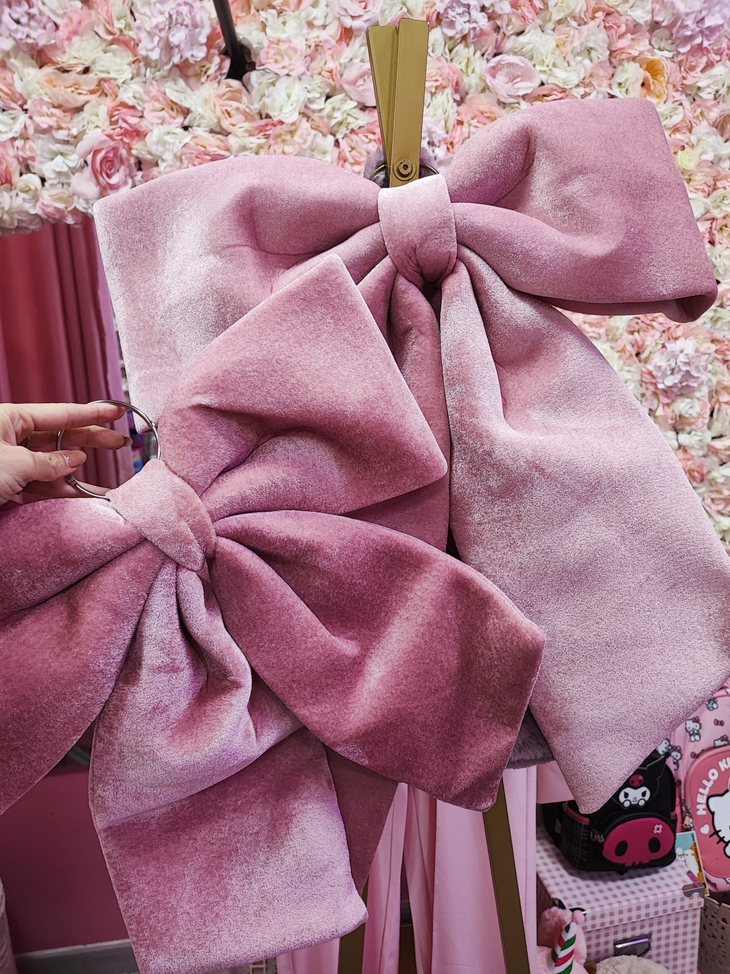 Lazo decorativo terciopelo rosa