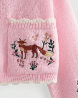 Rebeca rosa ciervo bordado