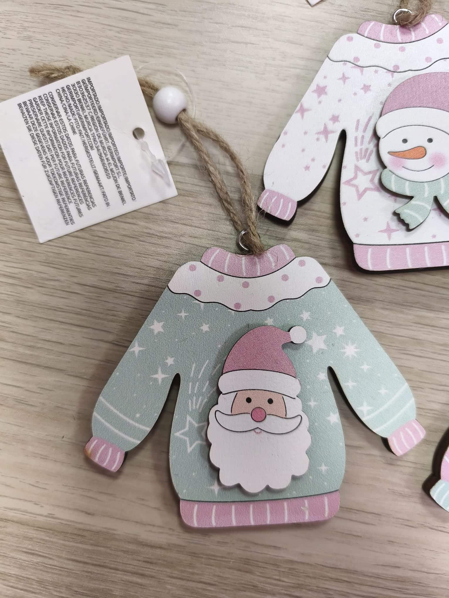 Adornos madera jerseys navideños - Imagen 3