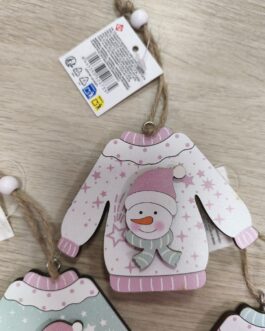 Adornos madera jerseys navideños