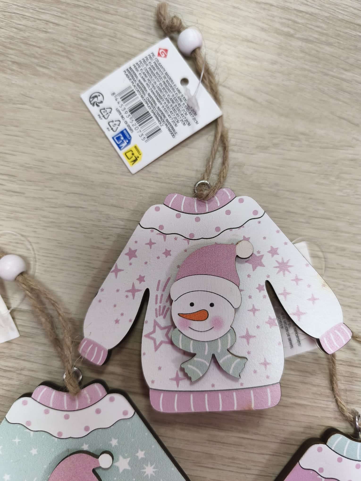 Adornos madera jerseys navideños - Imagen 2