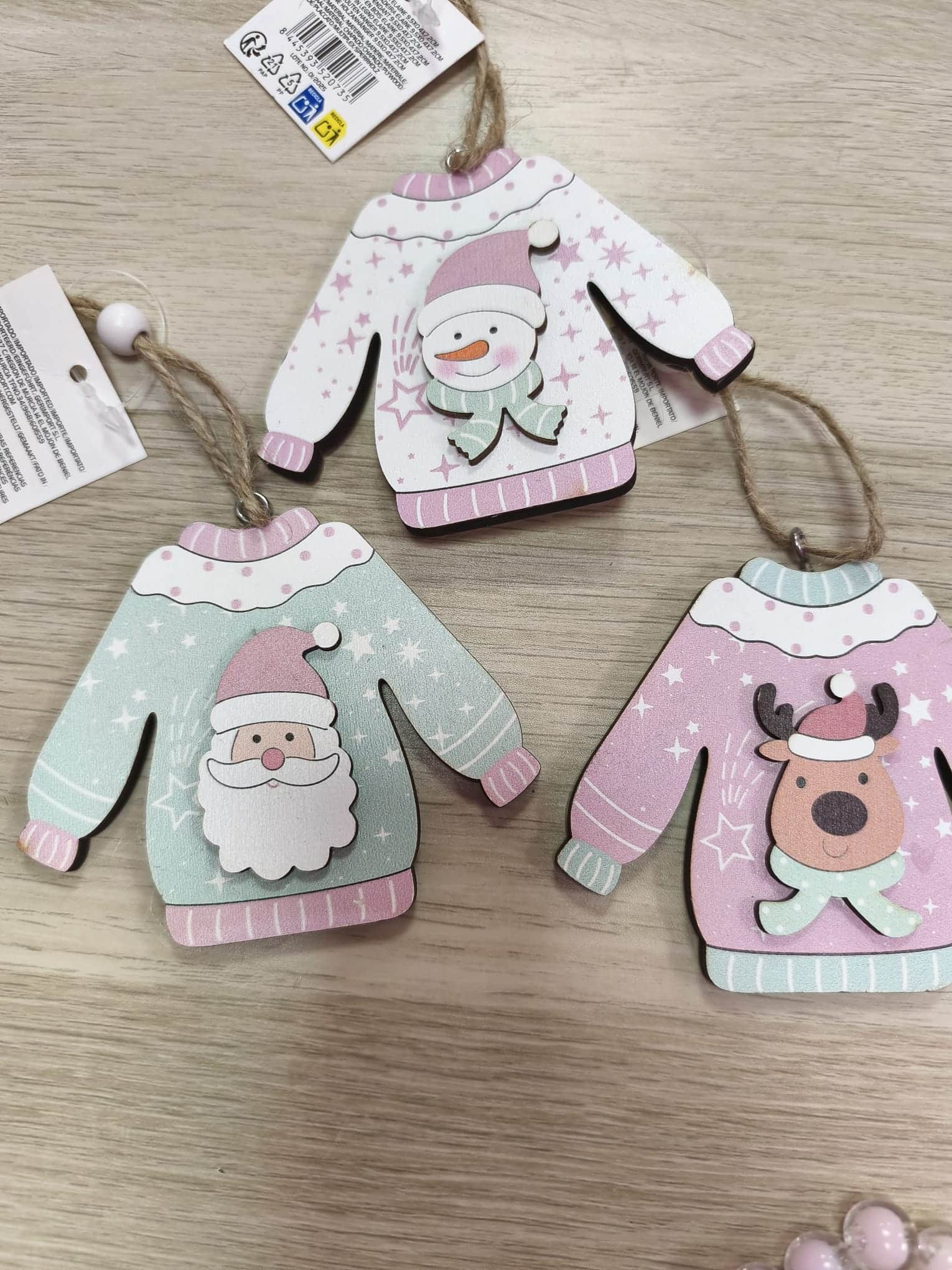 Adornos madera jerseys navideños - Imagen 4
