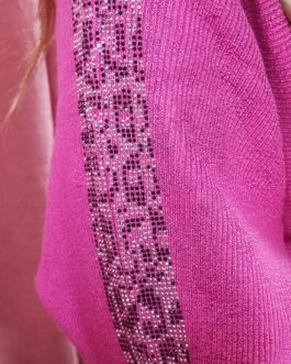 Jersey fucsia con brillantes