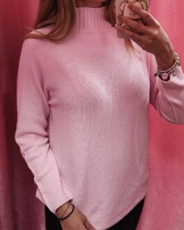 Jersey cuello alto rosa