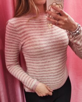 Jersey suave rayas rosas