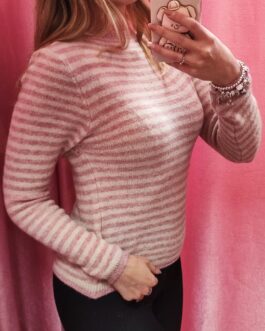 Jersey suave rayas rosas