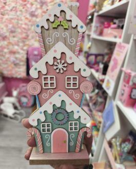 Torre de casitas decorativas navideñas