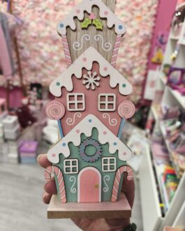 Torre de casitas decorativas navideñas