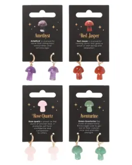 Pendientes setas piedra natural