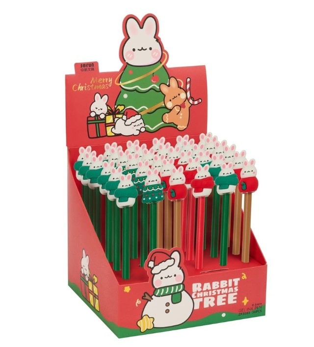 Bolígrafos borrables conejos navidad - Imagen 2