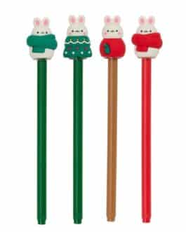 Bolígrafos borrables conejos navidad