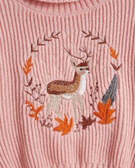 Jersey rosa ciervo bordado