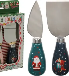 Set cuchillos para queso navideños