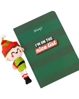 Libreta navideña con elfo de peluche