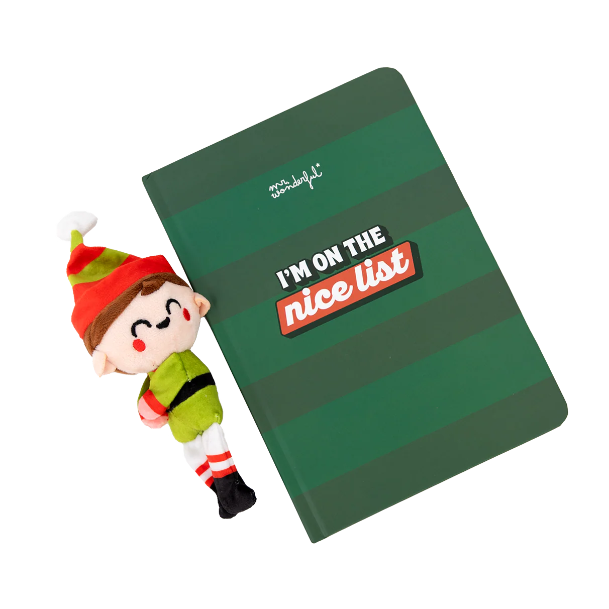 Libreta navideña con elfo de peluche - Imagen 2
