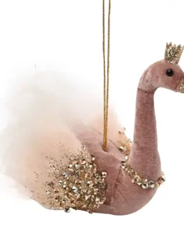 Cisne rosa con corona
