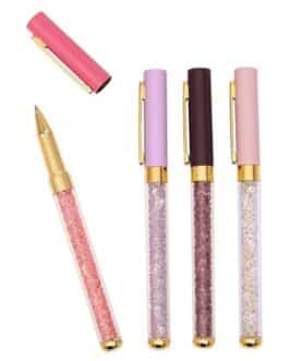 Bolígrafo transparente con cristales