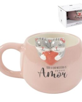 Taza gatos lo que necesitas es amor