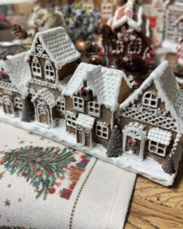 Pueblo navideño con luz