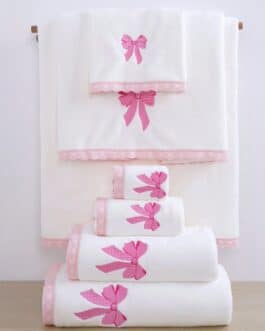 Toallas lazo rosa