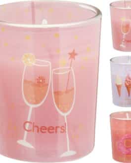 Velas aromáticas en vaso de cristal