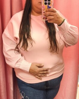 Sudadera curvy mangas de camisa
