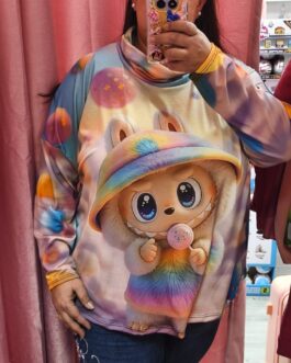 Camiseta curvy con cuello Labubu