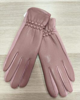 Guantes polipiel botoncitos rosas