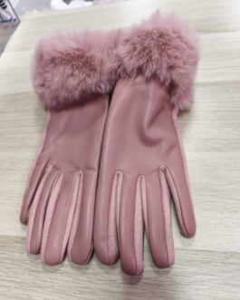 Guantes polipiel pelito rosa