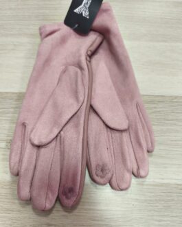 Guantes polipiel botoncitos rosas