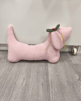 Cojín perrito navideño rosa