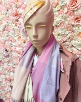 Bufandas cuadros degradados con flecos