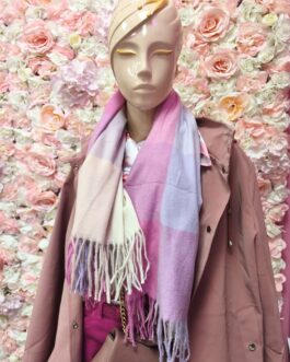 Bufandas cuadros degradados con flecos