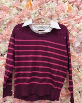 Jersey rayas con cuello camisero