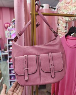 Bolso rosa polipiel bolsillos frontales