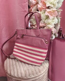 Bolso 2 en 1 polipiel rosa