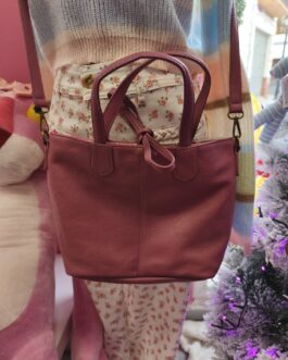 Bolso 2 en 1 polipiel rosa