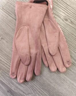 Guantes metalizados rosas