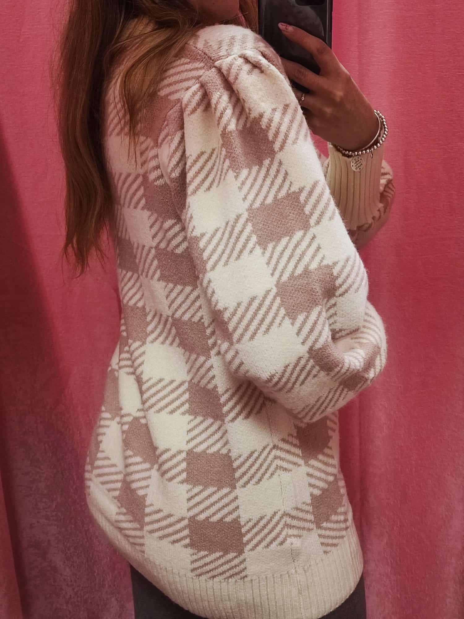 Rebeca punto cuadros rosas - Imagen 4