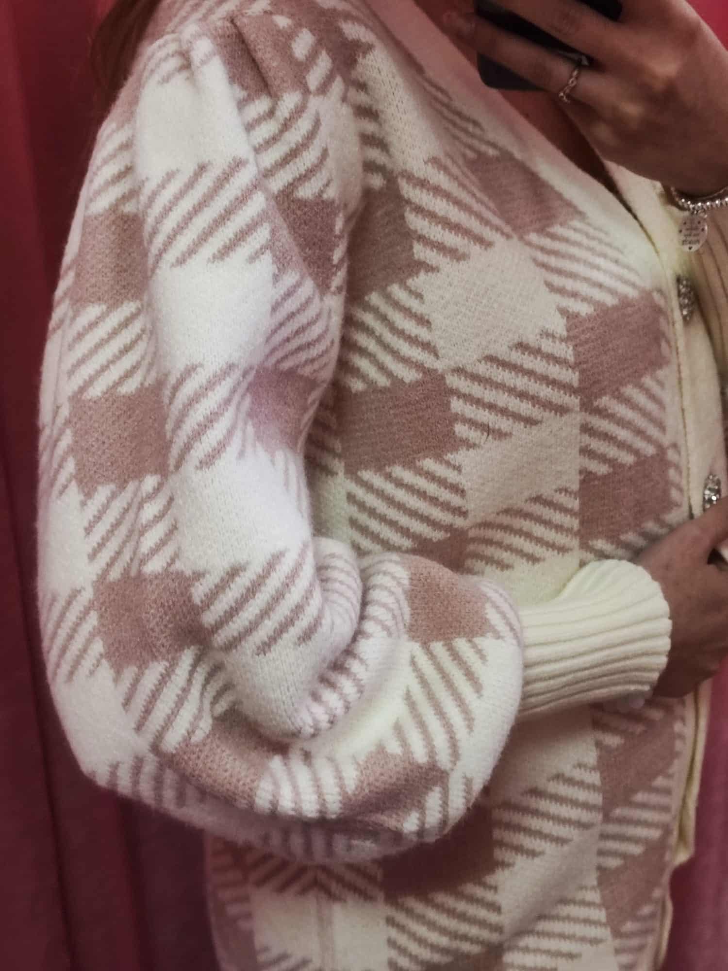 Rebeca punto cuadros rosas - Imagen 2