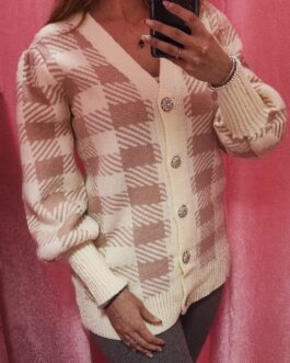 Rebeca punto cuadros rosas