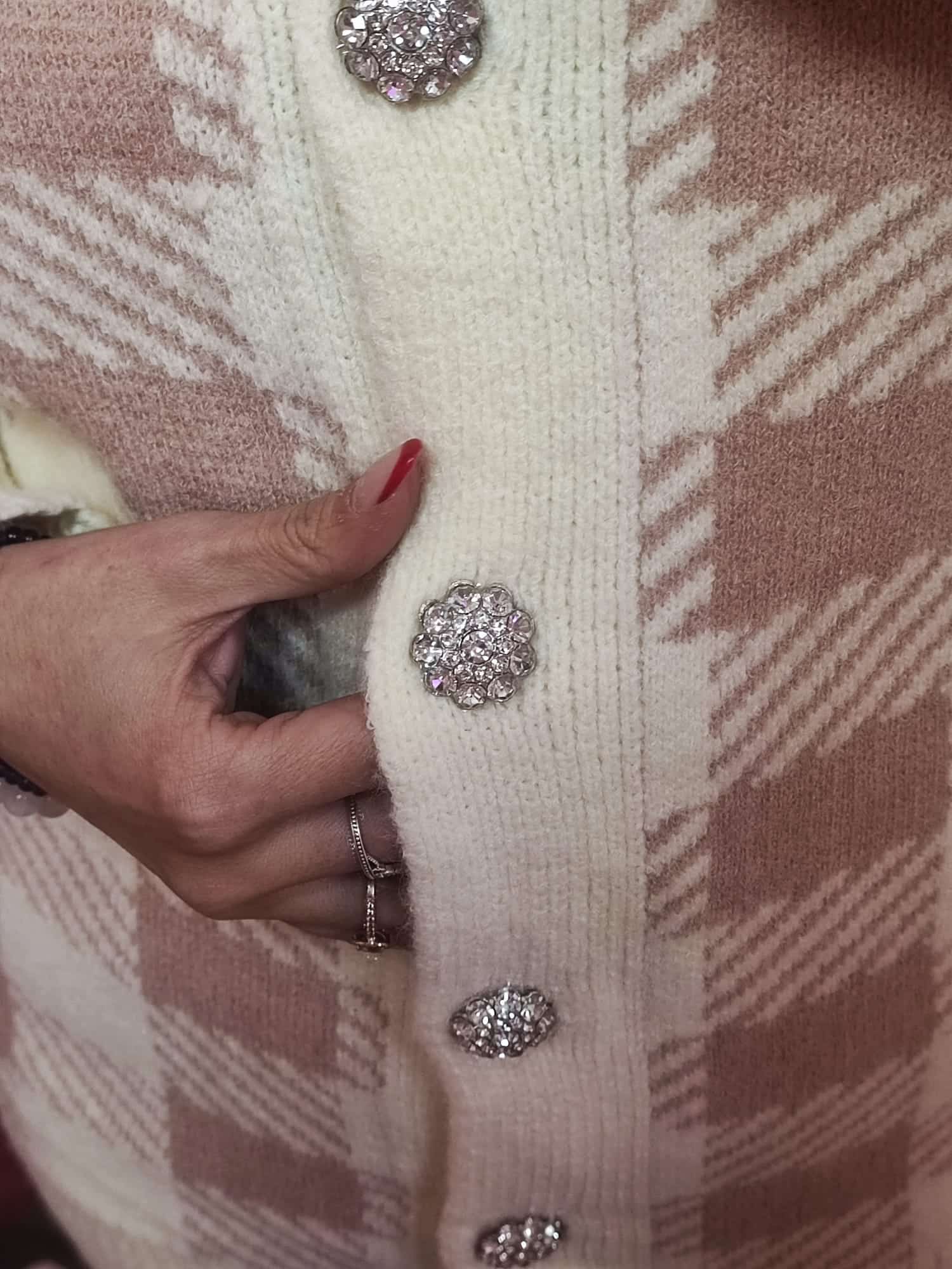 Rebeca punto cuadros rosas - Imagen 3